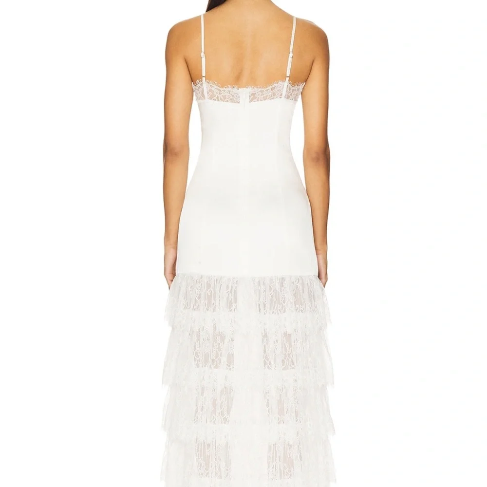MAJORELLE Felicite white maxi dress Satin Lace Dress from revolve - Picture 4 of 6